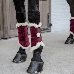 Guêtres Fermées*Kentucky Horsewear - Guêtres fermées cuir velvet contrast x2 Bordeaux