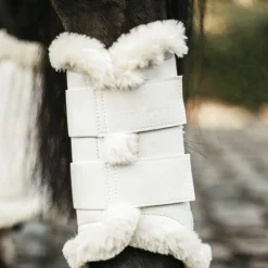 Best - Guêtres cheval Turnout Air mouton synthétique blanc x2 Dressage|Guêtres Fermées