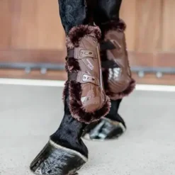 Guêtres Ouvertes*Kentucky Horsewear - Guêtres ouvertes mouton vegan Bamboo Elastique x2 Marron