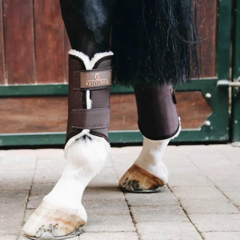 Guêtres Fermées*Kentucky Horsewear - Guêtres cheval Solimbra postérieurs x2 Marron