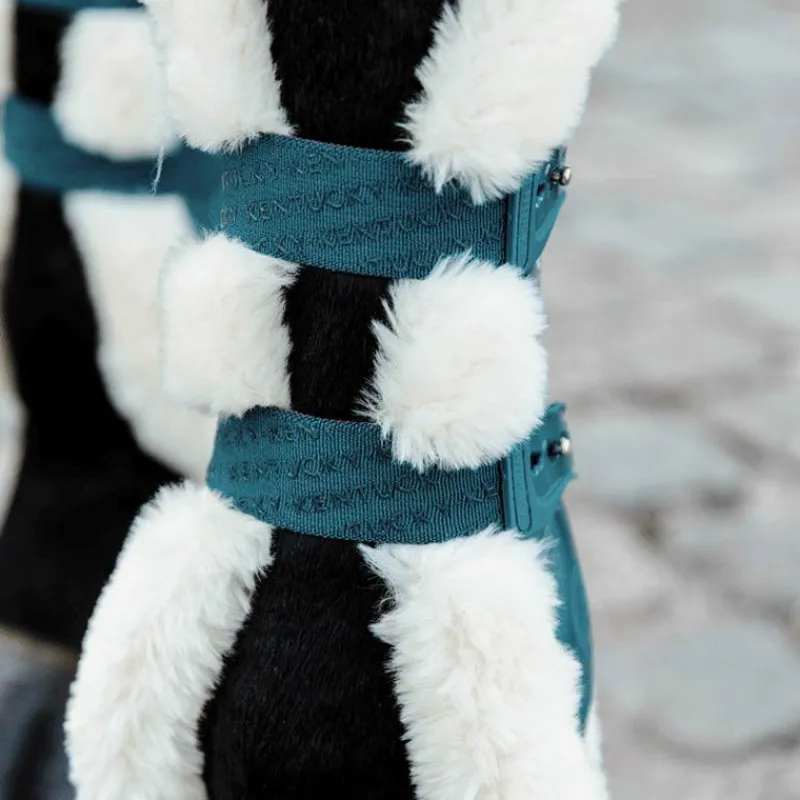 Guêtres Ouvertes*Kentucky Horsewear - Guêtres ouvertes mouton vegan Bamboo Elastic emeraude x2 Bleu