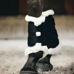 Online - Guêtre cheval Turnout Air mouton synthétique x2 Guêtres Fermées