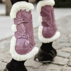 Guêtres Ouvertes*Kentucky Horsewear - Guêtres ouvertes mouton vegan Bamboo Elastic vieux x2 Rose