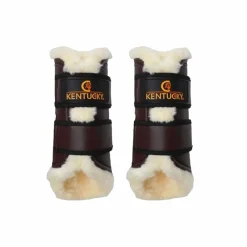 Guêtres Fermées*Kentucky Horsewear - Guêtres cheval Turn Out cuir postérieurs x2 Marron
