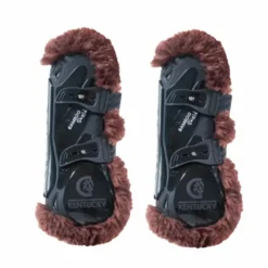 Guêtres Ouvertes*Kentucky Horsewear - Guêtres ouvertes mouton marron vegan Bamboo Elastique x2 Noir