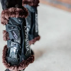 Guêtres Ouvertes*Kentucky Horsewear - Guêtres ouvertes mouton marron vegan Bamboo Elastique x2 Noir