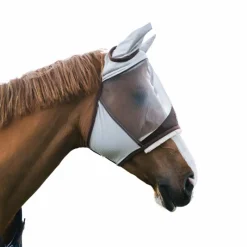 Collection "Minis" Kentucky|Masques Anti-Mouches Poneys*Kentucky Horsewear - Masque anti-mouches Friendly avec oreilles argent Gris