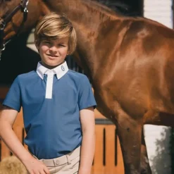 Polos Et Chemises*Kentucky Horsewear - Polo de concours Osaka Kids garçon manches courtes Marine