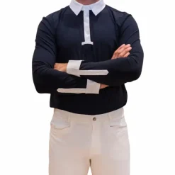 Polos Et Chemises|Polos Et Chemises*Kentucky Horsewear - Polo de concours manches longues homme Classic Marine