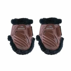 Collection "Minis" Kentucky|Protège-Boulets*Kentucky Horsewear - Protège-boulets jeunes chevaux mouton vegan mouton noir Marron