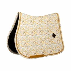 Clearance - Tapis de selle Velvet Printing spring leaves whispers marron/ blanc Collection "Minis" Kentucky|Tapis De Selle Poneys