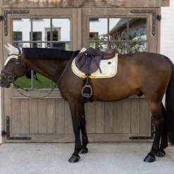 Clearance - Tapis de selle Velvet Printing spring leaves whispers marron/ blanc Collection 