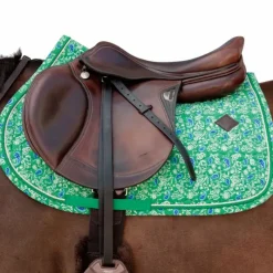 Collection "Minis" Kentucky|Tapis De Selle Poneys*Kentucky Horsewear - Tapis de selle Velvet Printing paisley garden / marine Vert