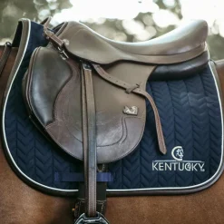 Tapis Cso/ Mixtes|Tapis De Selle*Kentucky Horsewear - Tapis de selle Fishbone cuir Marine