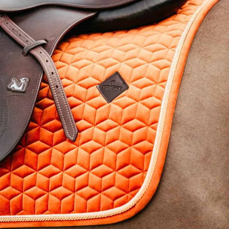 Collection "Minis" Kentucky|Tapis De Selle Poneys*Kentucky Horsewear - Tapis de selle Velvet Jumping Orange