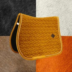 Tapis De Selle|Tapis Cso/ Mixtes*Kentucky Horsewear - Tapis de selle Velvet Jumping Moutarde Jaune