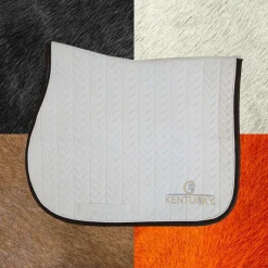 Tapis Cso/ Mixtes|Tapis De Selle*Kentucky Horsewear - Tapis de selle Fishbone blanc cuir