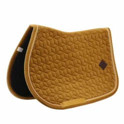 Collection "Minis" Kentucky|Tapis De Selle Poneys*Kentucky Horsewear - Tapis de selle Velvet Jumping Moutarde pour minis Jaune