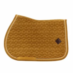 Collection "Minis" Kentucky|Tapis De Selle Poneys*Kentucky Horsewear - Tapis de selle Velvet Jumping Moutarde pour minis Jaune
