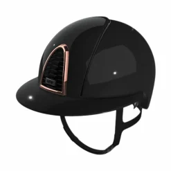 Casques D'Équitation À Visière Polo|Casques D'Équitation*KEP - Casque Cromo 2.0 shine logo rose gold polo diamond Noir
