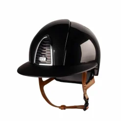 Casques D'Équitation À Visière Polo|Casques D'Équitation*KEP - Casque Cromo 2.0 shine black polo jugulaire beige Noir