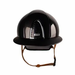 Casques D'Équitation À Visière Polo|Casques D'Équitation*KEP - Casque Cromo 2.0 shine black polo jugulaire beige Noir