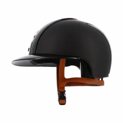 Casques D'Équitation À Visière Polo|Casques D'Équitation*KEP - Casque Cromo 2.0 textile polo polish black jugulaire beige Noir