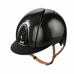 Casques D'Équitation À Visière Standard|Casques D'Équitation*KEP - Casque d'équitation Cromo Shine visière standard jugulaire beige Noir