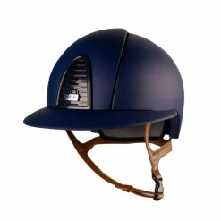 Discount - Casque d'équitation Cromo 2.0 Matt blue polo jugulaire beige Casques D'Équitation À Visière Polo|Casques D'Équitation