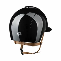 Hot - Casque d'équitation Smart Nova Metal Polish black visière polo jugulaire beige Casques D'Équitation À Visière Polo|Casques D'Équitation