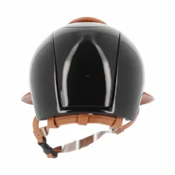 New - Casque personnalisé Cromo Polish Black Leather Cognac Visière Polo Casques D'Équitation À Visière Polo|Casques D'Équitation