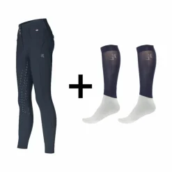 Pantalons D'Équitation*Kingsland - Pack Pantalon d'équitation femme KLKimi + Chaussettes d'équitation Classic Show Marine