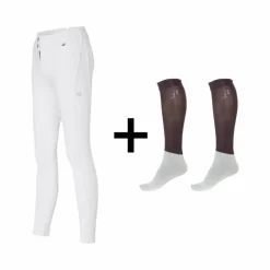 Best - Pack Pantalon d'équitation femme KLKira + Chaussettes d'équitation Classic Show noir Pantalons D'Équitation