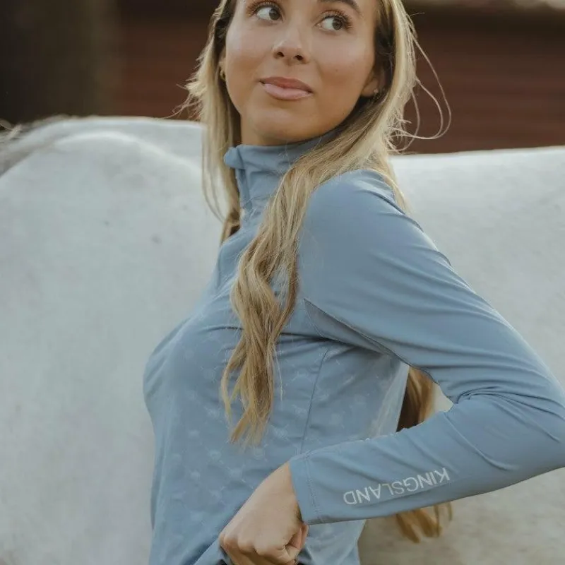 Hot - T-shirt manches longues uv protection femme KLHavanna blue faded denim T-Shirts Et Baselayers