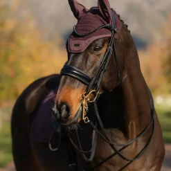 Hot - Bonnet pour chevaux anti-mouches Essence damson Bonnets Pour Chevaux