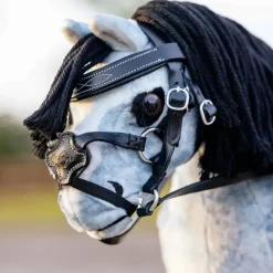 Peluches*LeMieux - Bridon à muserolle croisée pour Toy Pony Grackle Noir