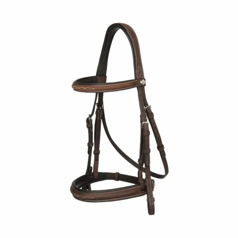 New - Bridon avec rênes Hunter havane/ argent Bridons Poneys|Bridons