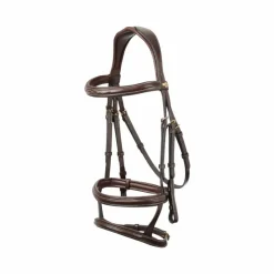 Best - Bridon double muserolle Kudos havane/ laiton Bridons