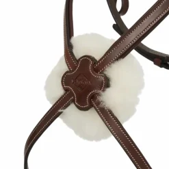 Bridons Poneys|Bridons*LeMieux - Bridon muserolle croisée Arika havane/ argent Marron