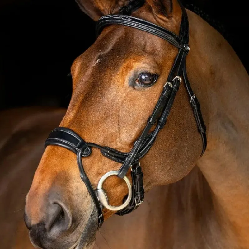 Bridons Poneys|Bridons*LeMieux - Bridon muserolle anatomique Kudos Noir