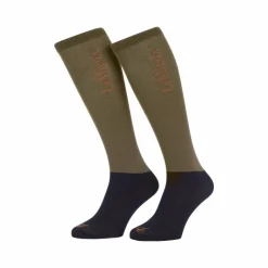Hot - Chaussettes de compétition Alpine kaki/ marron (x2) Chaussettes D'Équitation