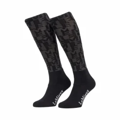 Chaussettes D'Équitation*LeMieux - Chaussettes d'équitation Footsie logo AOP marine Noir