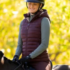 Blousons Et Manteaux*LeMieux - Doudoune sans manche à capuche femme Rose damson Bordeaux
