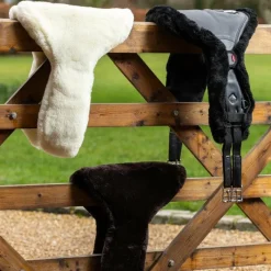 Fourreaux De Sangle*LeMieux - Housse de sangle à bavette longue Anatomic en laine mérinos+ naturel Blanc