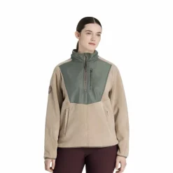 Hot - Polaire bi-matière col zippé femme Clara rosemary Pulls Et Gilets