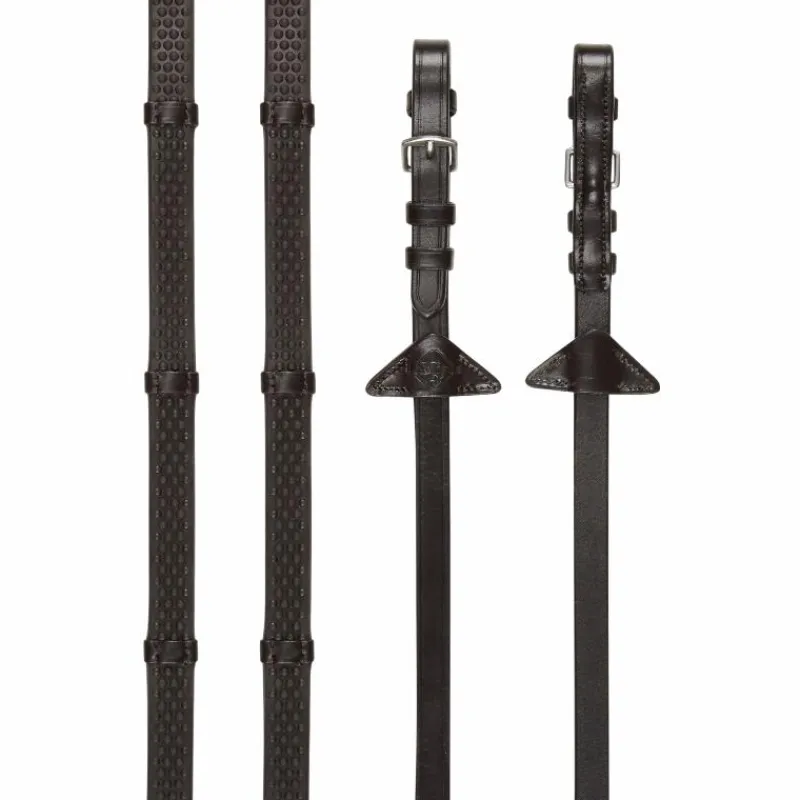 Hot - Rênes en caoutchouc avec arrêtoirs / argent Rênes Et Arrêtoirs De Rênes Poneys|Rênes Et Arrêtoirs De Rênes