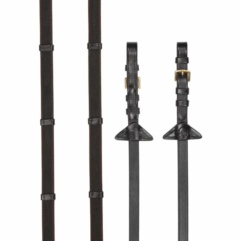 Hot - Rênes en caoutchouc grip Continental / laiton Rênes Et Arrêtoirs De Rênes Poneys|Rênes Et Arrêtoirs De Rênes