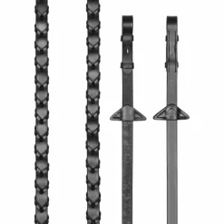 Rênes Et Arrêtoirs De Rênes Poneys|Rênes Et Arrêtoirs De Rênes*LeMieux - Rênes tressées cuir / argent Noir