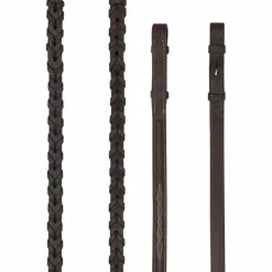 Rênes Et Arrêtoirs De Rênes Poneys|Rênes Et Arrêtoirs De Rênes*LeMieux - Rênes tressées Hunter havane/ argent Marron