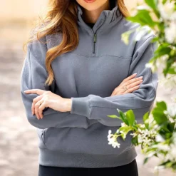 Pulls Et Gilets*LeMieux - Sweat à col zippé femme Kali jay Bleu